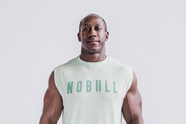 Nobull Sleeveless Men's T Shirts Green | Australia (CI1423)